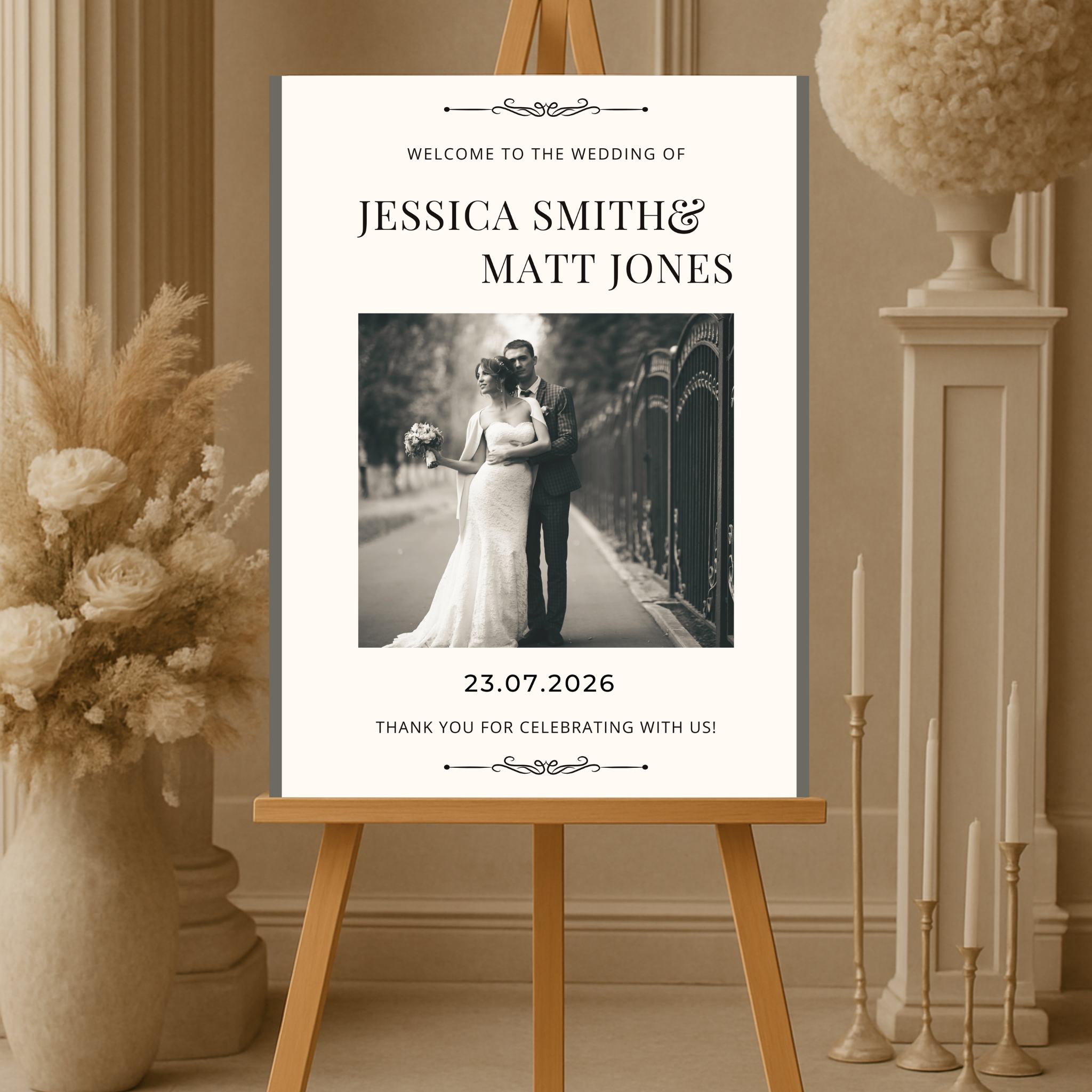 Wedding Welcome Sign – Editable Canva Template (Digital Download, Printable)