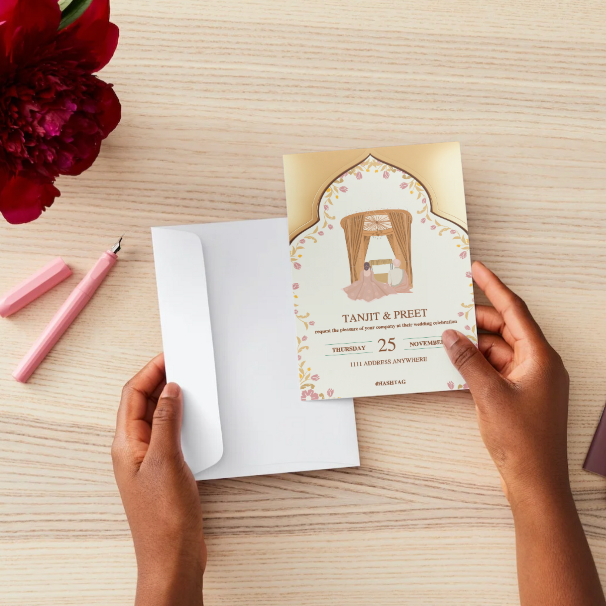 Anand Karaj Digital Invitation Card – Sikh Wedding Template (Editable & Downloadable)