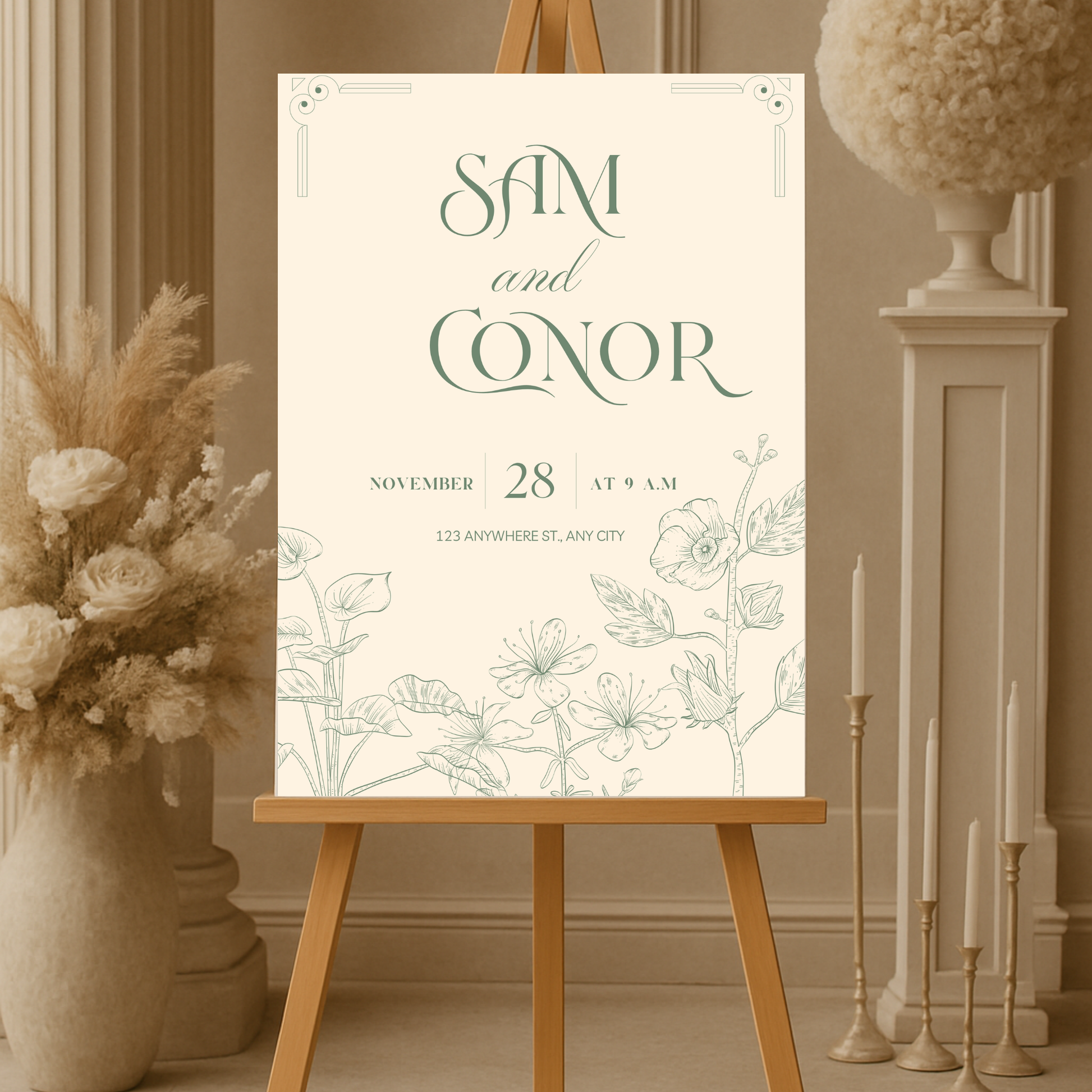 Custom Wedding Welcome Sign – Foam Board, Personalized, Multiple Sizes
