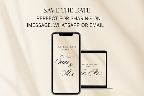 Animated Wedding Invitation Video – Elegant Beige Save the Date with Audio