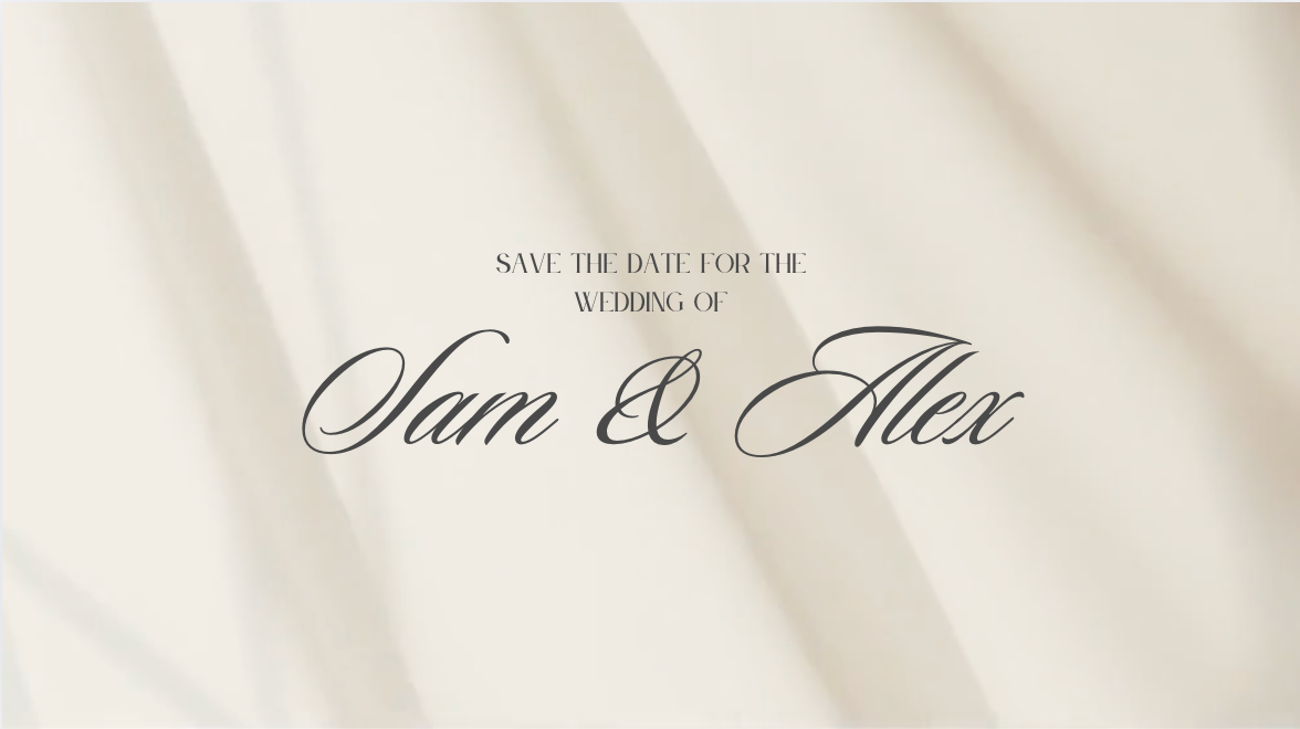 Animated Wedding Invitation Video – Elegant Beige Save the Date with Audio