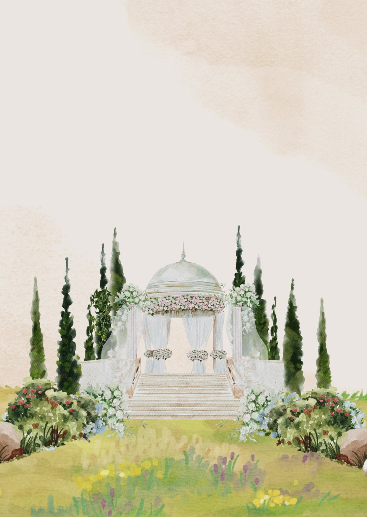 Animated Wedding Invitation – Virtual Greenery Theme, Elegant Digital Video Invite